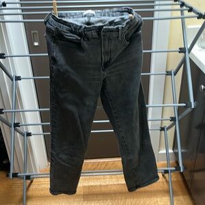 Good American Black Cropped Ankle Jeans